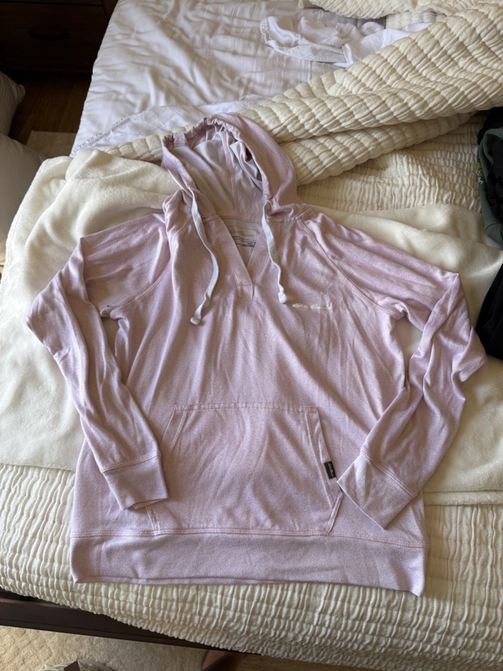 Light Pink Women’s Hooded Pullover Sweatshirt